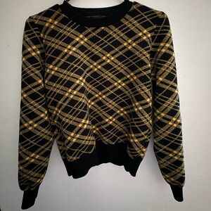 XS Aqua black and yellow sweater